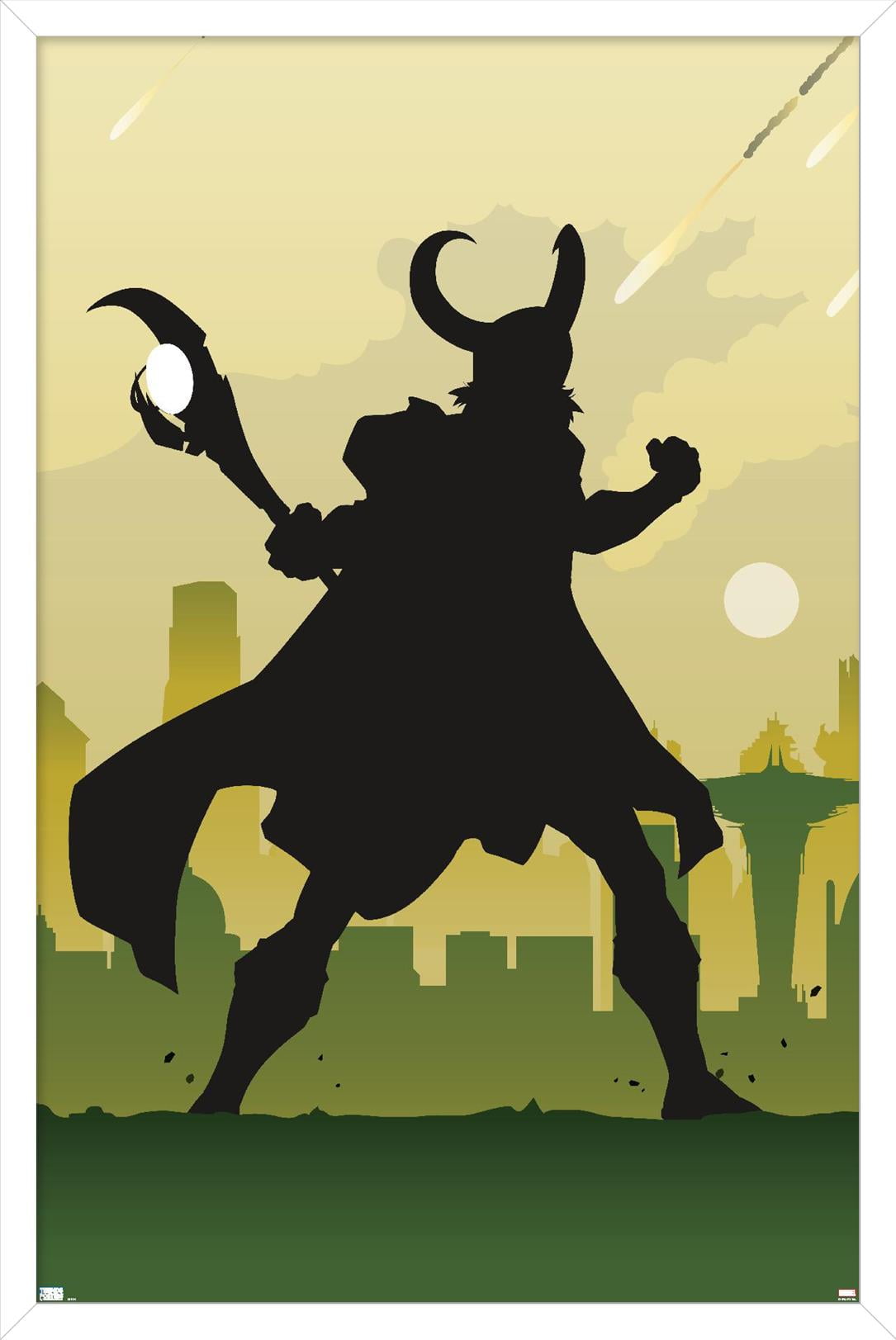 Marvel Comics - Loki - Minimalist Wall Poster, 22.375" x 34", Framed