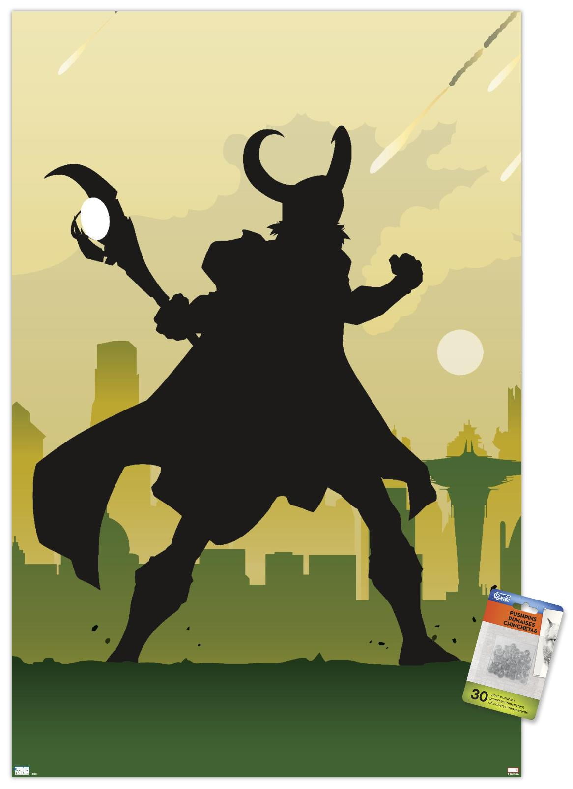 Marvel Comics - Loki - Minimalist Wall Poster with Pushpins, 22.375" x 34"
