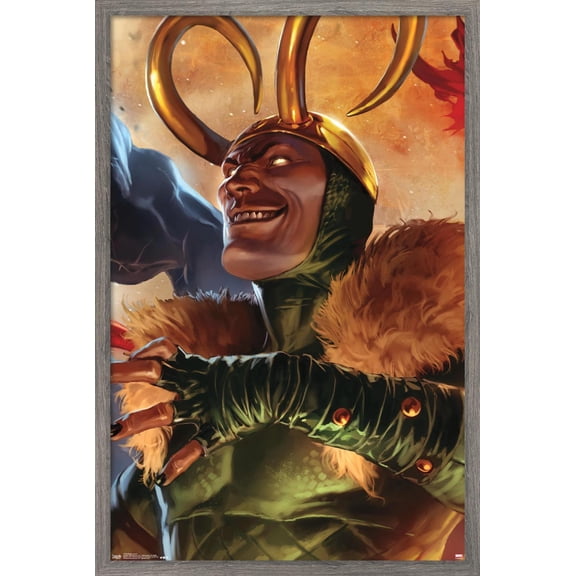 Marvel Comics - Loki - Siege Cover #1 Wall Poster, 22.375" x 34", Framed
