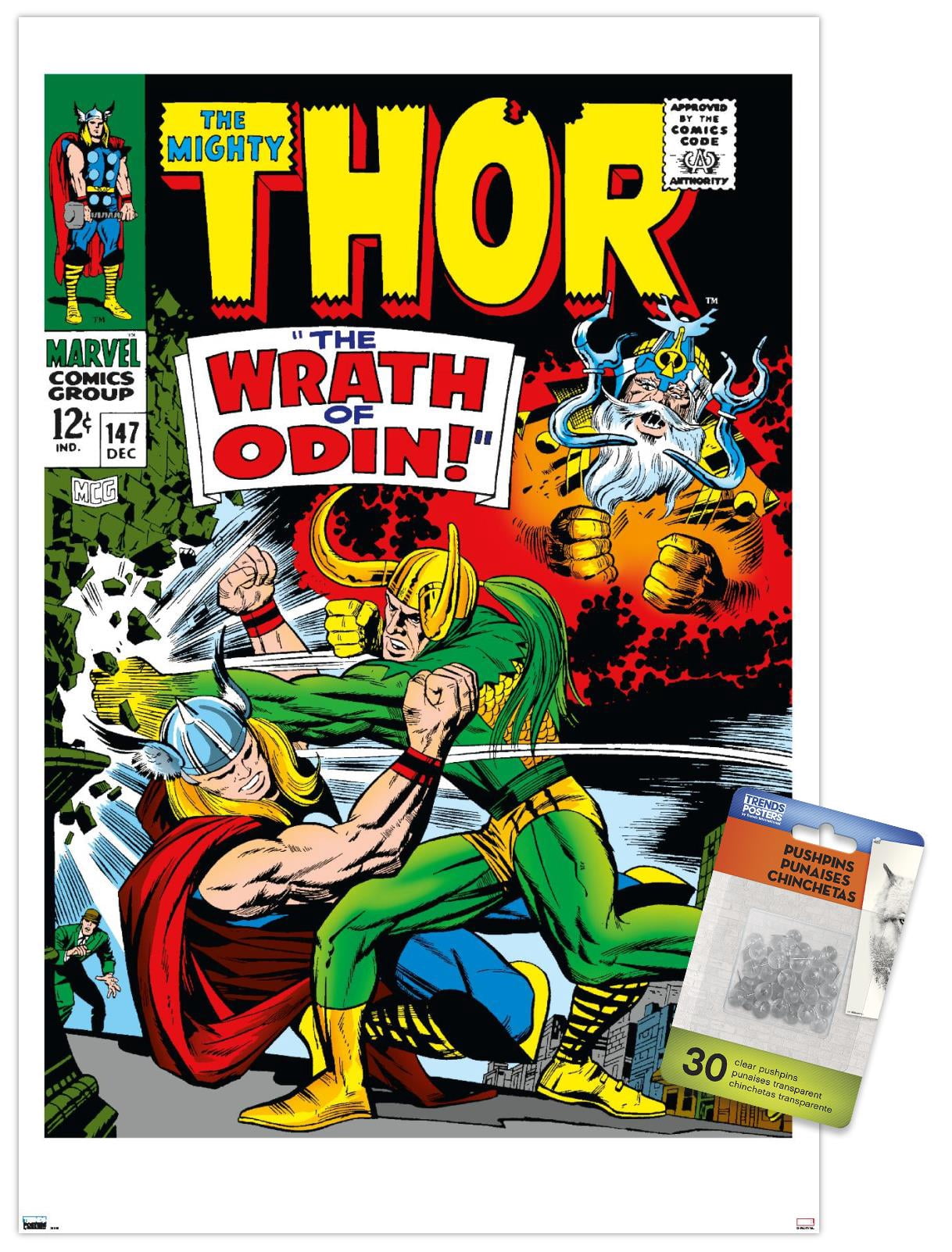 Marvel Comics - Loki - Thor #147 Wall Poster with Pushpins, 14.725" x 22.375"