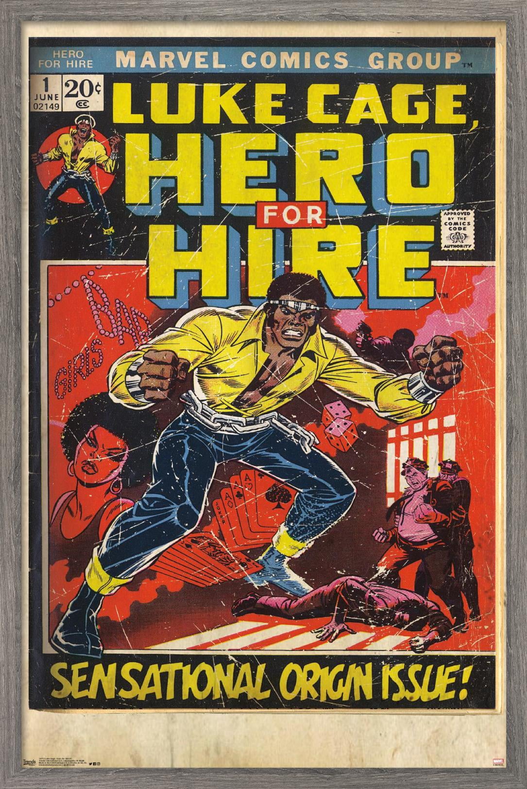 Marvel Comics - Luke Cage - Hero for Hire Cover #1 Wall Poster, 14.725" x 22.375", Framed
