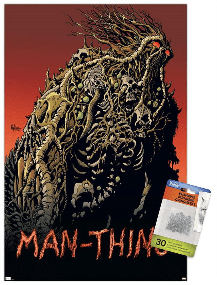 Marvel Comics: Man-Thing #2 Wall Poster with Push Pins, 14.725" x 22.375"