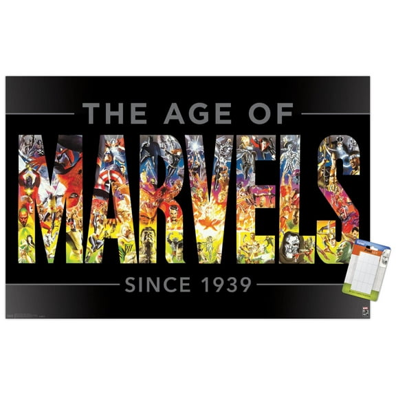 Marvel Comics - Marvel 80th Anniversary - Age of Marvels Wall Poster, 14.725" x 22.375"