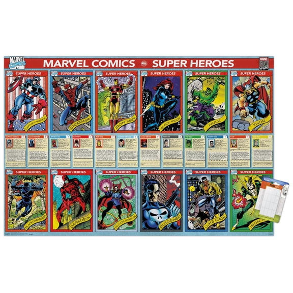 Marvel Comics - Marvel 80th Anniversary - Cards Wall Poster, 22.375" x 34"