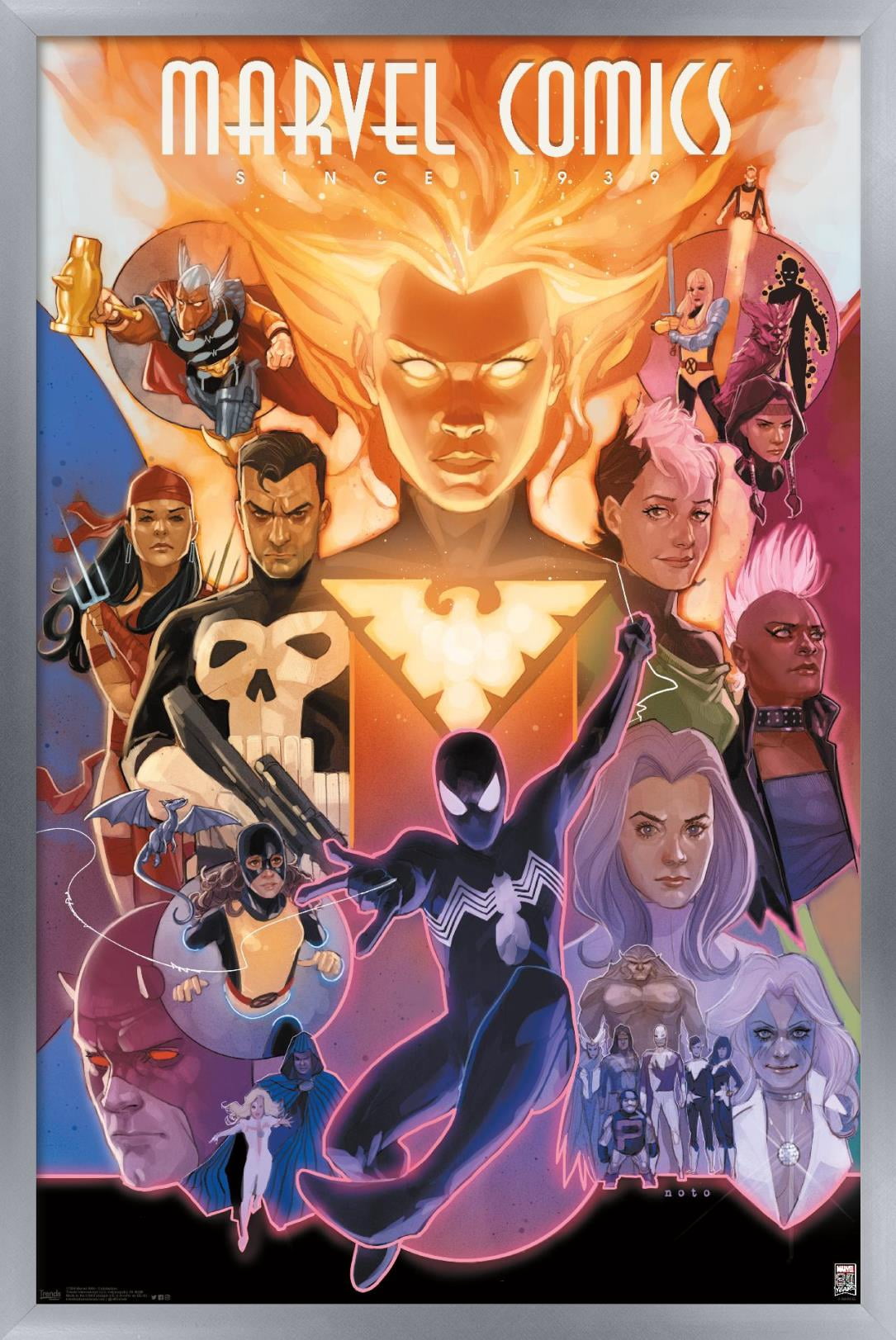 Marvel Comics - Marvel 80th Anniversary - Celebration Wall Poster, 14.725" x 22.375", Framed