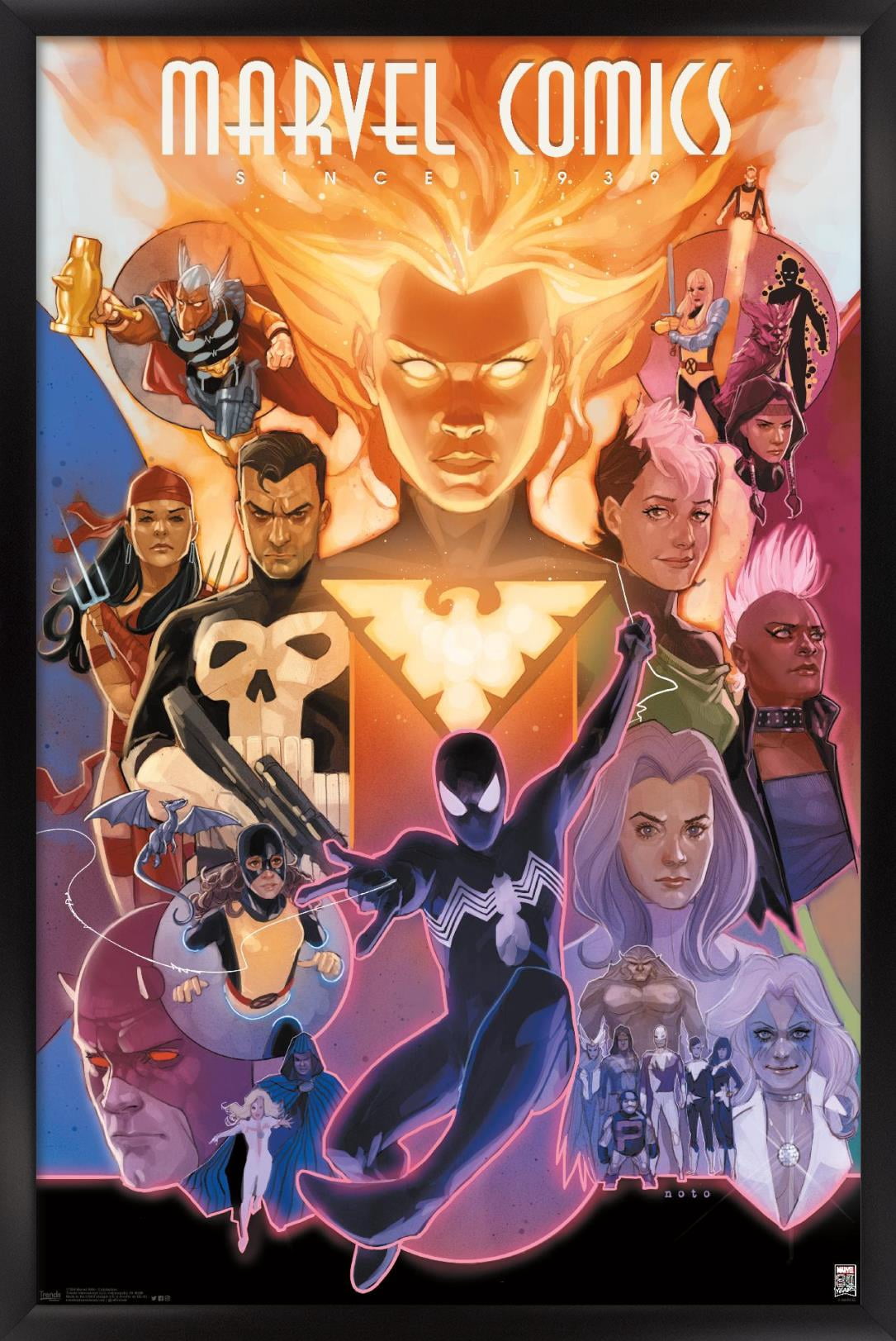 Marvel Comics - Marvel 80th Anniversary - Celebration Wall Poster, 22.375" x 34", Framed