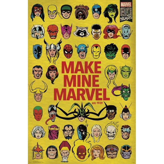 Marvel Comics - Marvel 80th Anniversary - Group Wall Poster, 22.375" x 34"