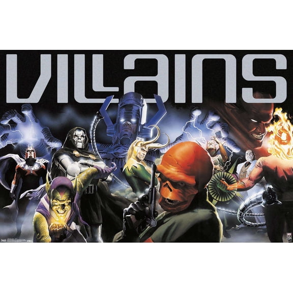 Marvel Comics - Marvel 80th Anniversary - Villains Wall Poster, 14.725" x 22.375"