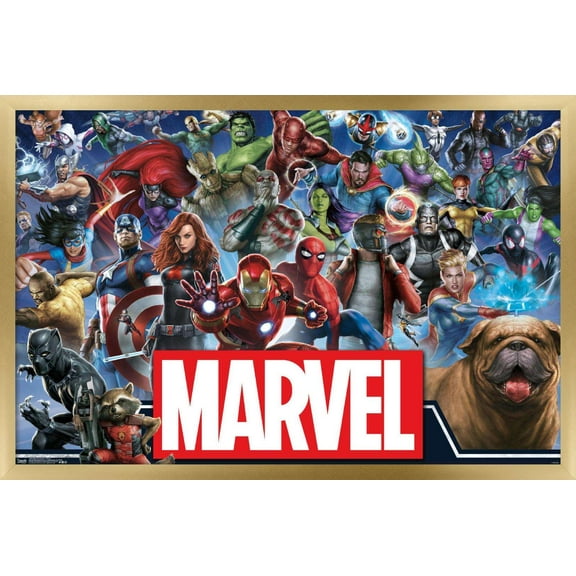 Marvel Comics - Marvel Universe - Heroes Wall Poster, 22.375" x 34", Framed