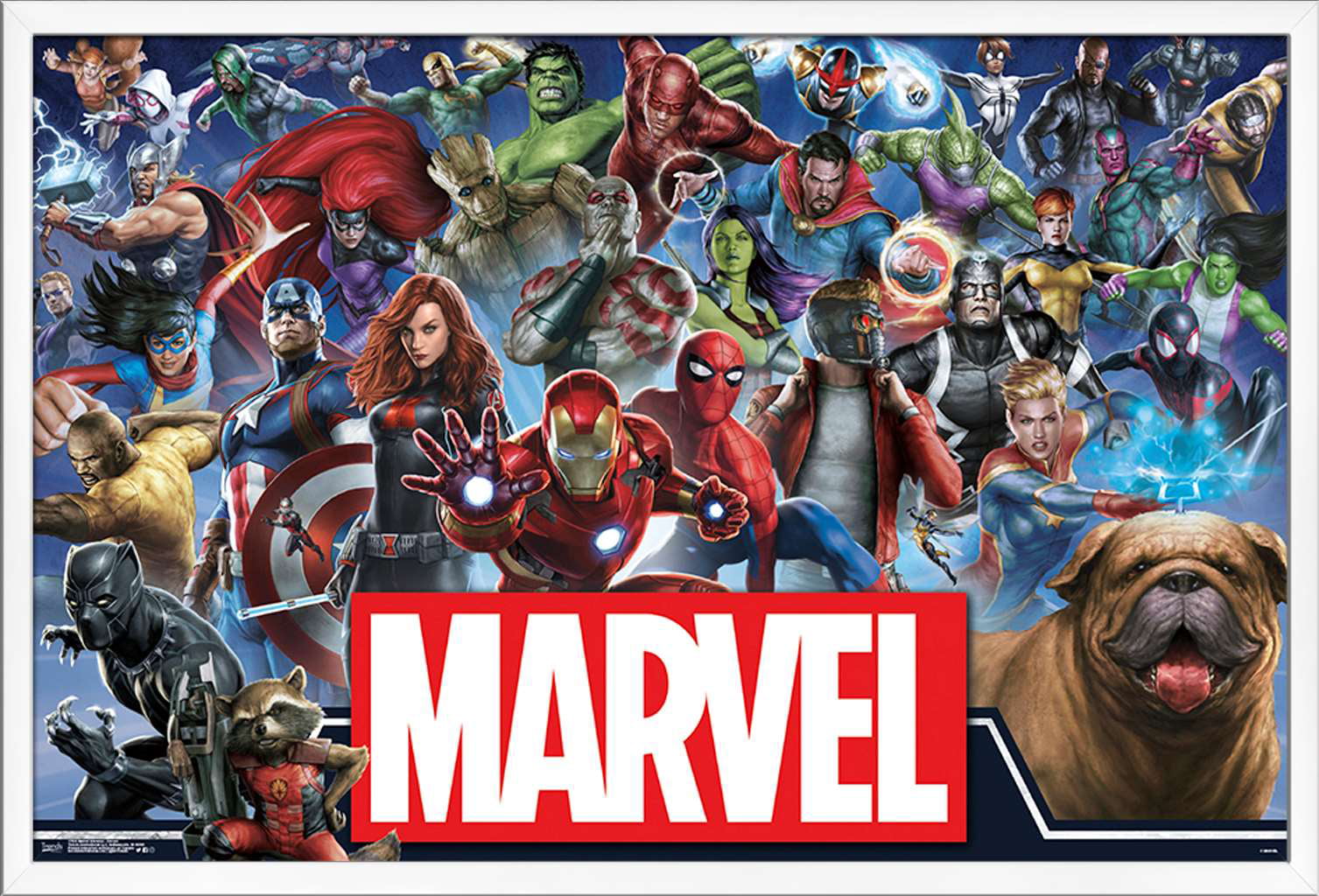 Marvel Comics - Marvel Universe - Heroes Wall Poster, 22.375 x 34, Framed