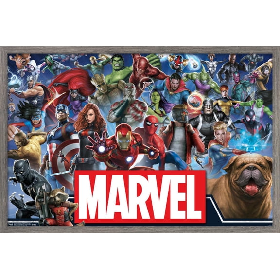 Marvel Comics - Marvel Universe - Heroes Wall Poster, 22.375" x 34", Framed