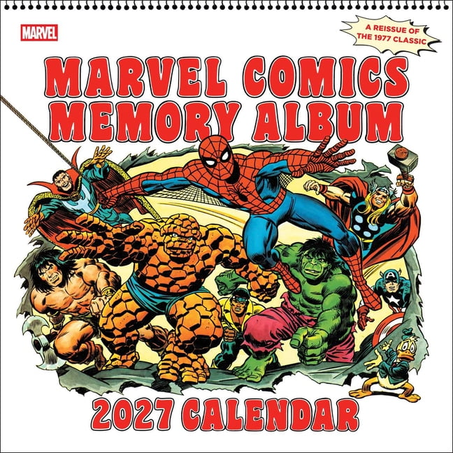 Marvel Comics Memory Album 2027 Wall Calendar: A Reissue of the 1977 Classic, (Paperback)