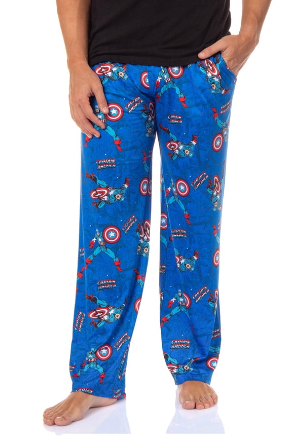 Marvel Comics Men's Captain America Fight Adult Sleep Lounge Pajama Pants