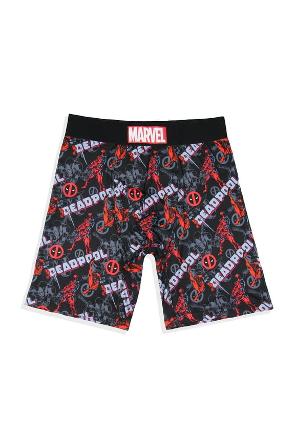 Marvel Comics Men's Deadpool Allover Tag-Free Boxers Underwear Boxer Briefs