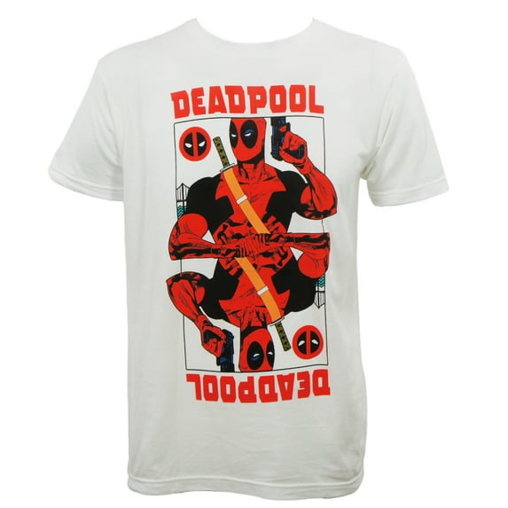 Marvel Comics Men's Deadpool Wild Card T-Shirt White S