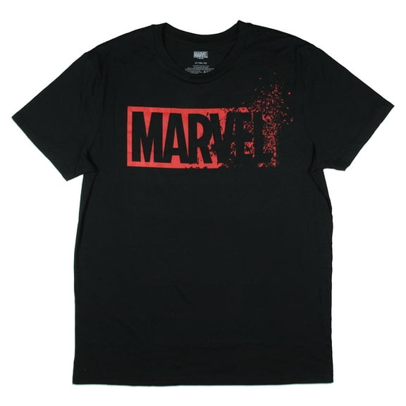 Marvel Comics Men's Red Brick Fading To Dust Logo Graphic Print T-Shirt