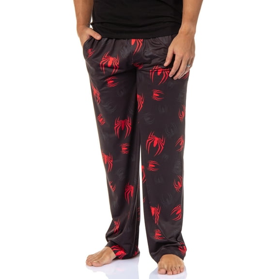Marvel Comics Men's Spider-Man Movie Logo Adult Sleep Lounge Pajama