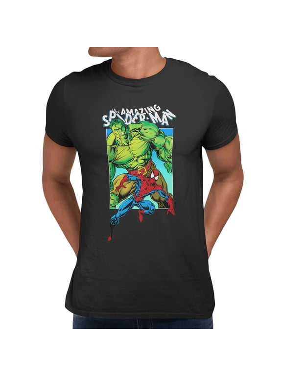 Comics Spider-man And Hulk Appear Men's T-Shirt (Black, S-3XL)