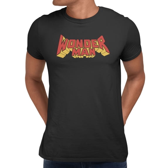Marvel Comics Wonder Man Block Letter Header Men's T Shirt (Black, S-3XL)