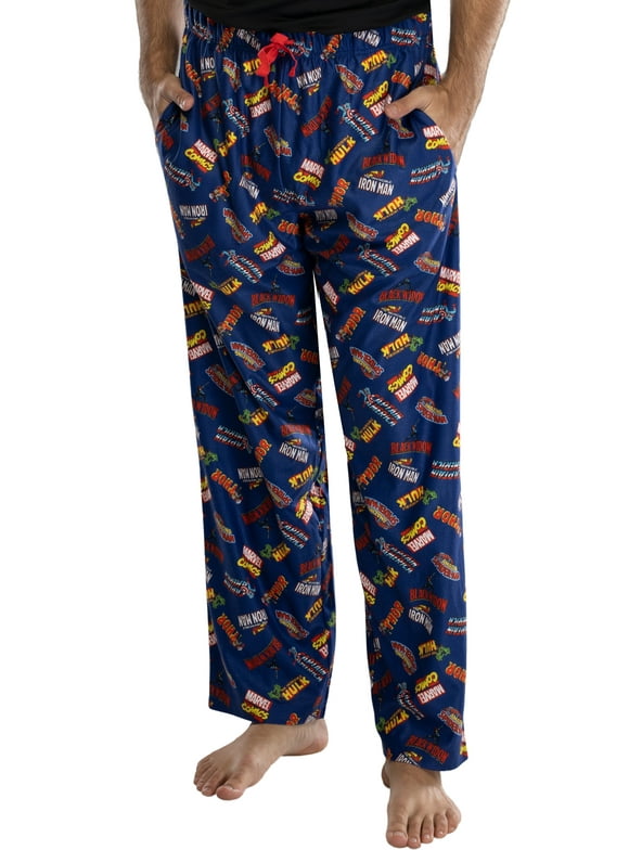 Marvel Comics Mens' Superhero Logo Titles Loungewear Adult Pajama Pants