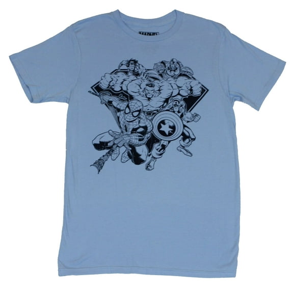 Marvel Comics Mens T-Shirt - Charging 90's Era Single Color sketch Image (Large)