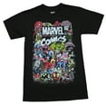 thumbnail image 1 of Marvel Comics Mens T-Shirt - Classic Logo Swamped By a Giant Sea Of Characters (Large), 1 of 1