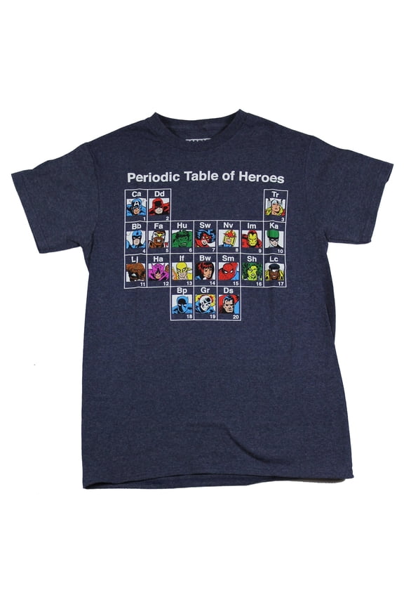 Marvel Comics Mens T-Shirt - Periodic Table of Heroes