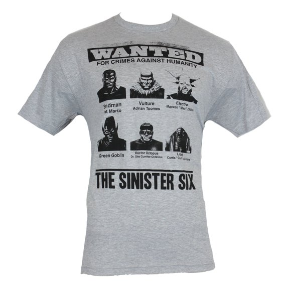 Marvel Comics Mens T-Shirt - Wanted For Crimes Against Humanity The Sinster Six