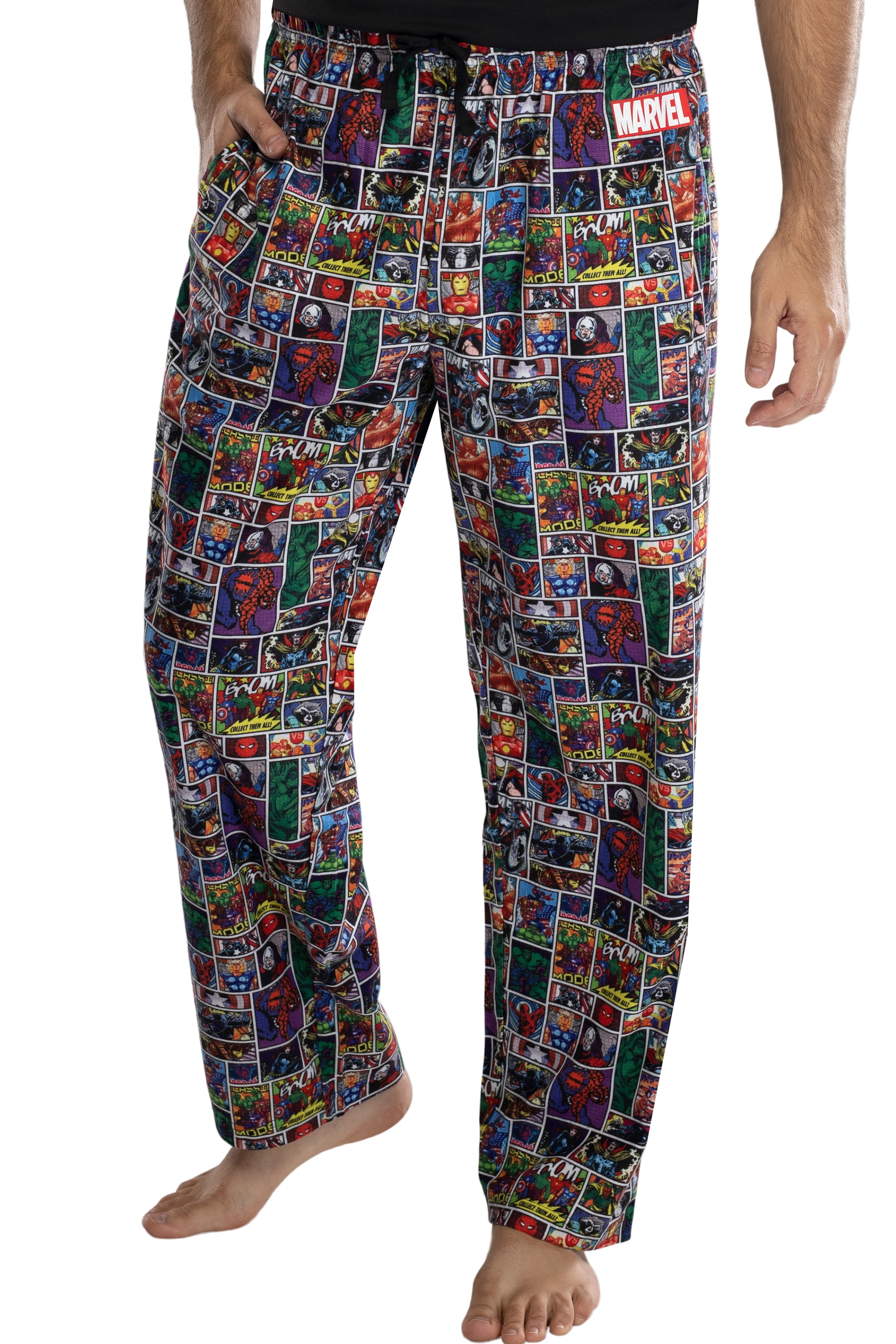 Marvel Comics Mens Vintage Avengers Comic Book Page Adult Pajama