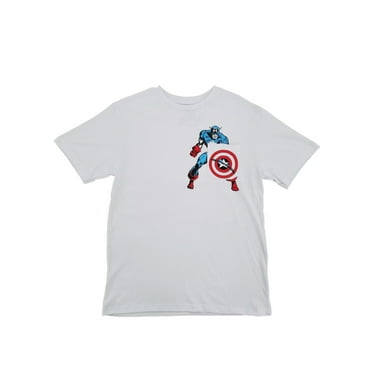 Marvel Comics Mens White Captain America Pocket Tee T-Shirt X-Large