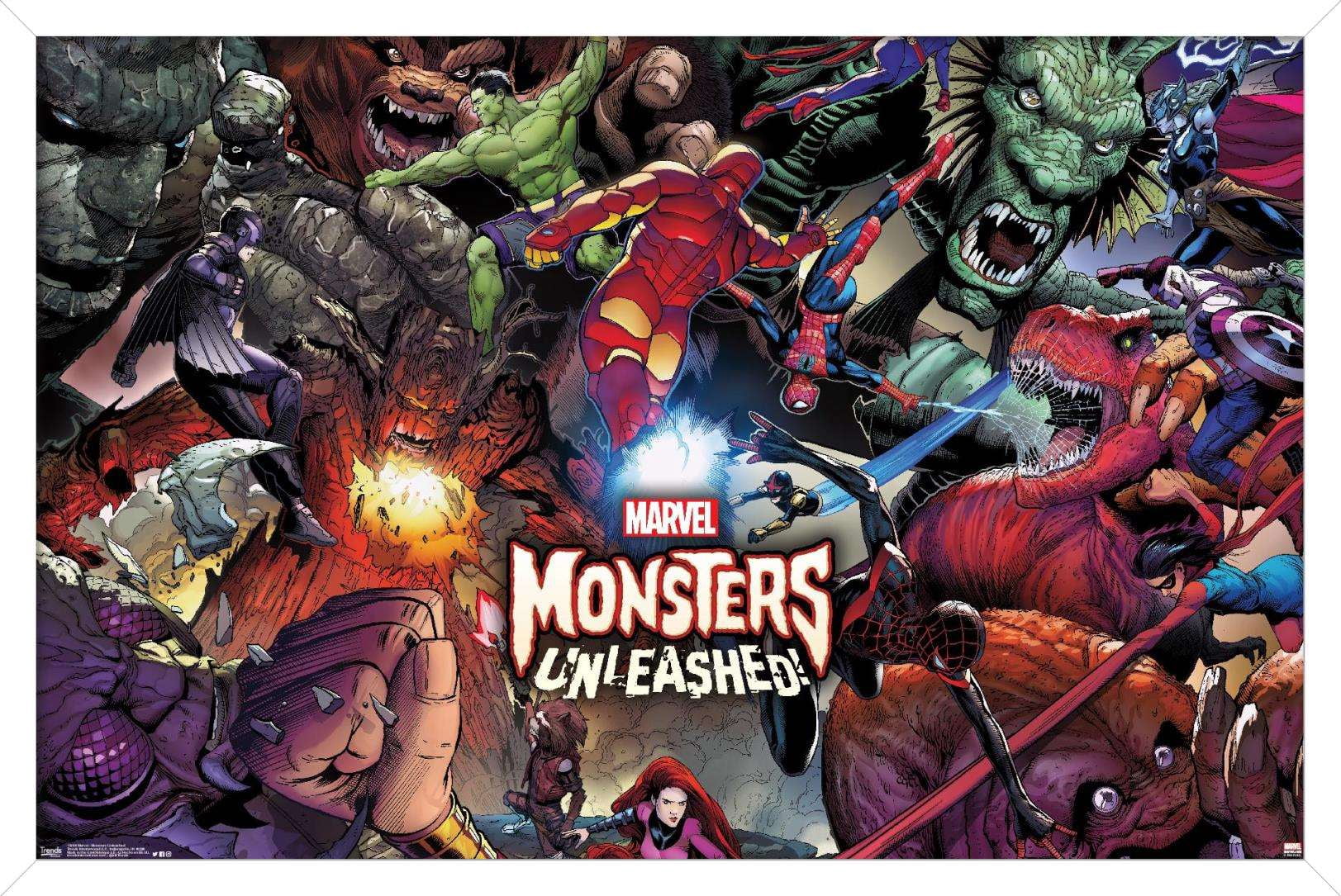 Marvel Comics - Monsters Unleashed Wall Poster, 14.725" x 22.375", Framed
