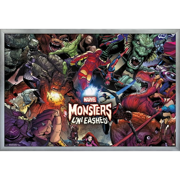 Marvel Comics - Monsters Unleashed Wall Poster, 22.375" x 34", Framed