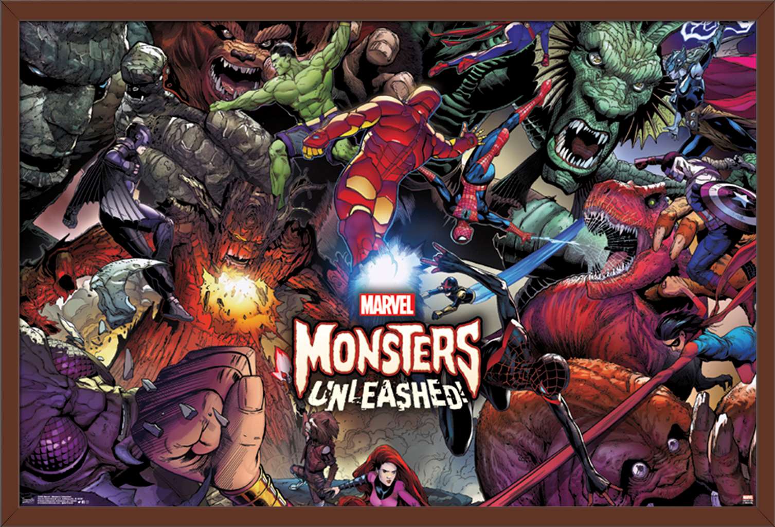 Marvel Comics - Monsters Unleashed Wall Poster, 22.375" x 34", Framed