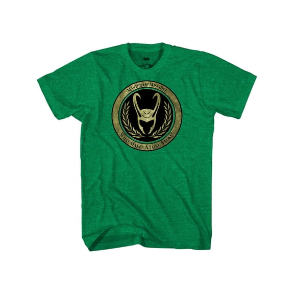 Marvel Comics & Movie Loki "What Makes a Loki, a Loki?" Phrase & Gold Logo, Graphic Green T-Shirt, – Adult Unisex Large