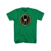 Marvel Comics & Movie Loki "What Makes a Loki, a Loki?" Phrase & Gold Logo, Graphic Green T-Shirt,   Adult Unisex XX-Large