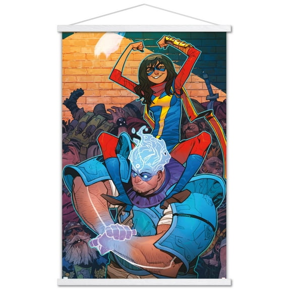 Marvel Comics - Ms. Marvel - Magnificent Ms. Marvel #13 Wall Poster with Wooden Magnetic Frame, 22.375" x 34"