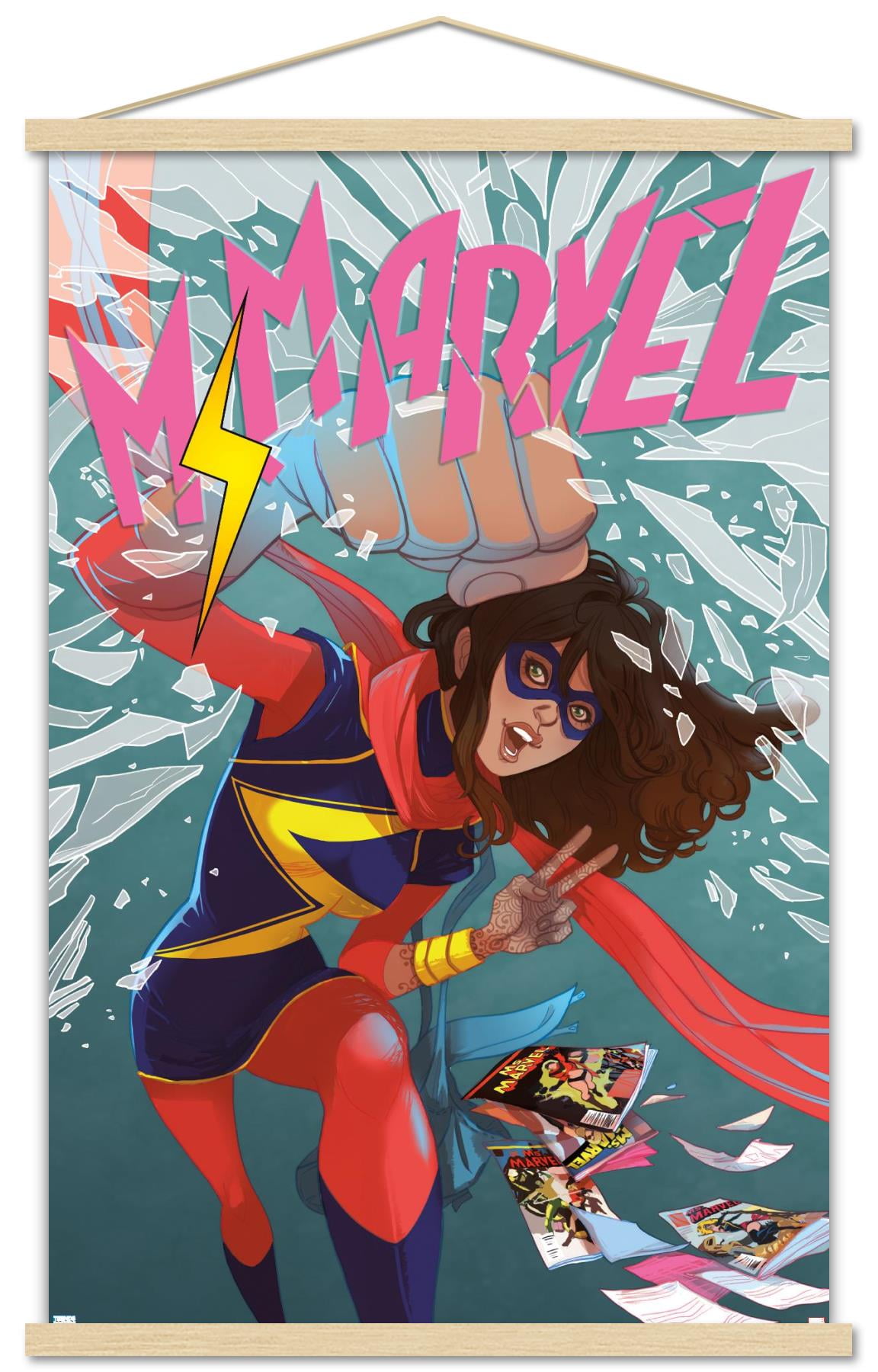 Marvel Comics - Ms. Marvel - Ms. Marvel #13 Wall Poster with Wooden Magnetic Frame, 22.375" x 34"