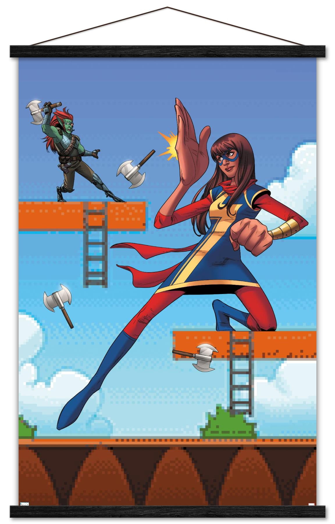 Marvel Comics - Ms. Marvel - Ms. Marvel #15 Wall Poster with Wooden Magnetic Frame, 22.375" x 34"
