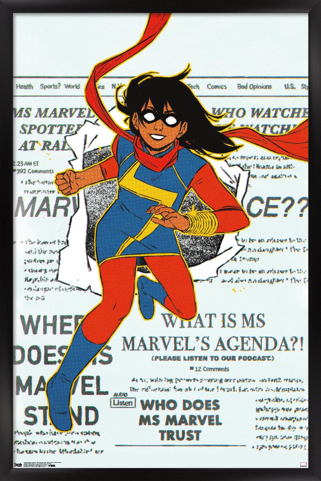 Marvel Comics - Ms. Marvel - Ms. Marvel #25 Variant Cover Wall Poster, 14.725" x 22.375" Framed