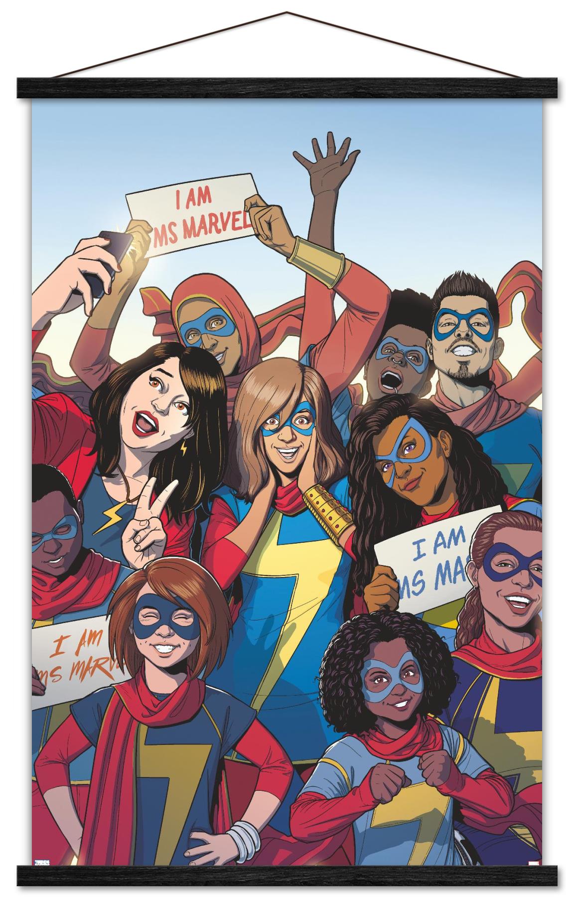 Marvel Comics - Ms. Marvel - Ms. Marvel #37 Wall Poster with Wooden Magnetic Frame, 22.375" x 34"