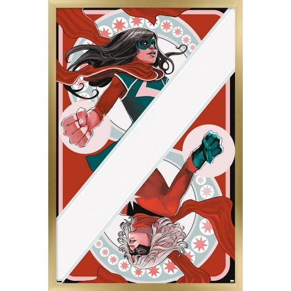 Marvel Comics - Ms. Marvel - Ms. Marvel & Ms. Marvel #1 Wall Poster, 14.725" x 22.375", Framed