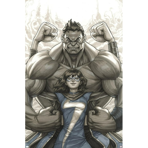 Marvel Comics - Ms. Marvel and Hulk - Champions #1 Wall Poster, 22.375" x 34"