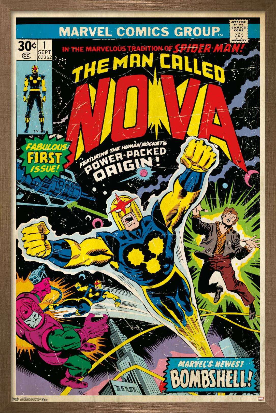 Marvel Comics - Nova - Cover #1 Wall Poster, 14.725" x 22.375", Framed
