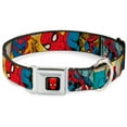 thumbnail image 1 of Marvel Comics Pet Collar, Dog Collar Metal Seatbelt Buckle, Spider Man Comic Strip, 11 to 16.5 Inches 1.0 Inch Wide, 1 of 3