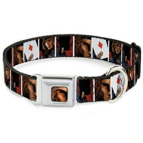 Marvel Comics Pet Collar, Dog Collar Metal Seatbelt Buckle, X Men Gambit Cards Pose Blocks, 9.5 to 13 Inches 1.0 Inch Wide