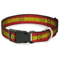 thumbnail image 1 of Marvel Comics Pet Collar, Dog Collar Plastic Buckle, Doctor Strange Eye of Agamotto Stripe Red Gold Black, 8.5 to 12 Inches 0.5 Inch Wide, 1 of 6