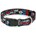 thumbnail image 1 of Marvel Comics Pet Collar, Dog Collar Plastic Buckle, Spider Man In Action Amazing Spider Man, 9.5 to 14.5 Inches 0.5 Inch Wide, 1 of 6