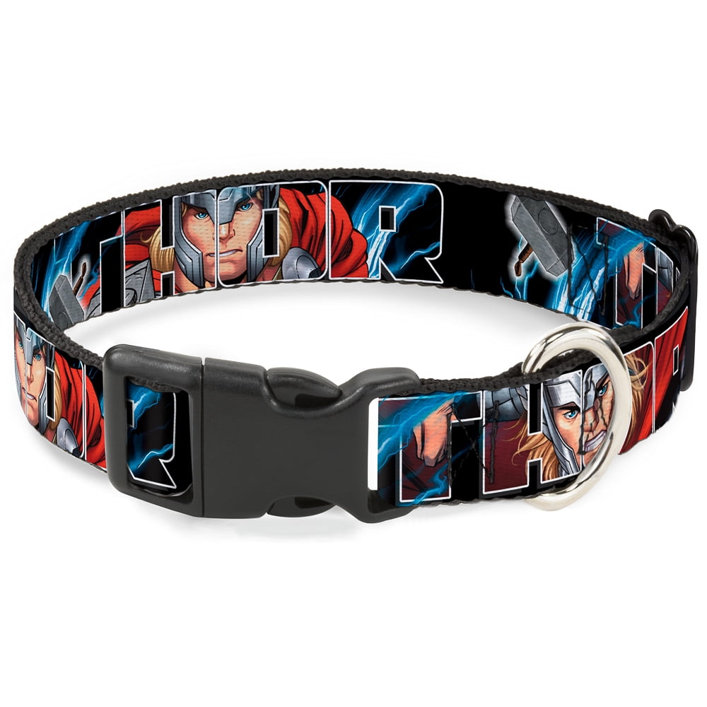 Buckle-Down Marvel Avengers Halsband Für Hunde – 1 Zoll Breit, Größe 11–17 Zoll, Mit Robustem Plastikclip & D-Ring