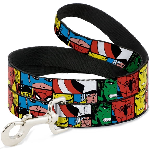 Marvel Comics Pet Leash, Dog Leash, Marvel Superhero Comic Blocks, 4 Feet Long 1.0 Inch Wide