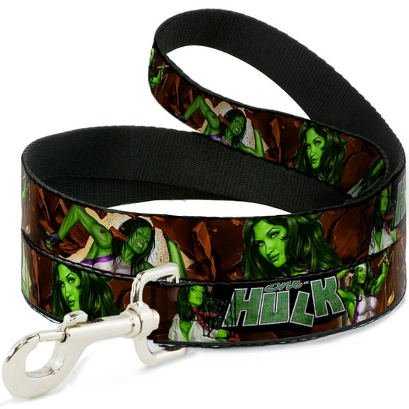 Marvel Comics Pet Leash, Dog Leash, She Hulk Comic Book Cover Poses Rocks, 6 Feet Long 1.0 Inch Wide
